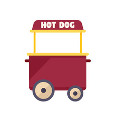 Park Hotdog Cart Icon Flat Food Stand