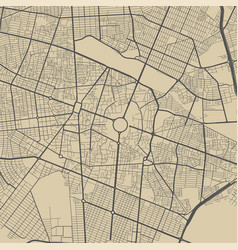 Detailed Map Mashhad City Linear Print