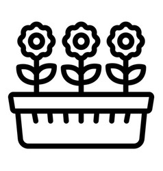 Flower Pot Icon Outline Garden Plant