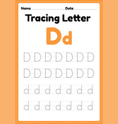 Tracing Letter D Alphabet Worksheet