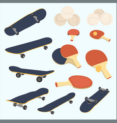 Skateboard And Tennis Bat Collection