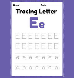 Tracing Letter E Alphabet Worksheet