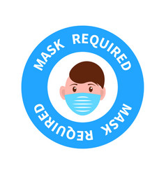 Face With Required Blue Mask Icon Coronavirus