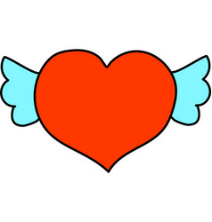 A Heart Contour With Wings