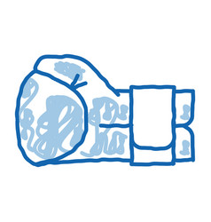 Boxing Glove Fist Doodle Icon Hand Drawn