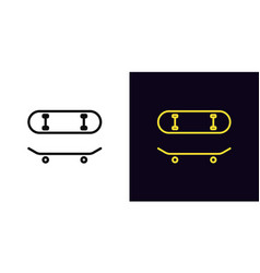 Outline Skate Board Icon With Editable Stroke