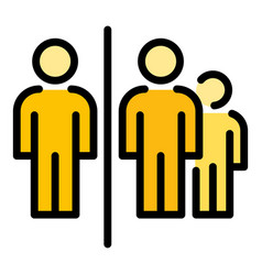 Crowd Distance Icon Flat