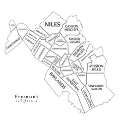 Modern City Map - Fremont California City