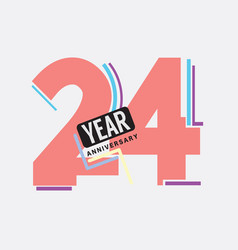 24th Years Anniversary Logo Birthday Celebration