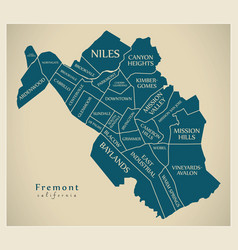 Modern City Map - Fremont California City