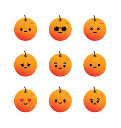 Set Collection Pack Of Orange Emoji Icons