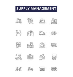 Supply Management Line Icons And Signs