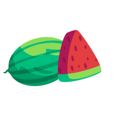 Water Melon Slice And Round Fruit Drawing