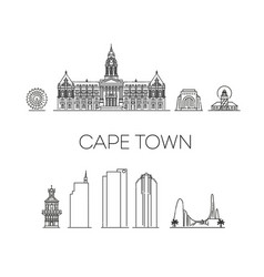 Cape Town Architecture Line Skyline