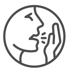 Cover Your Hand When Coughing Line Icon Hygiene