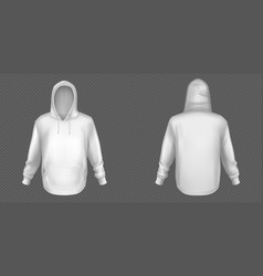 Hoody White Sweatshirt Mock Up Front And Back Set