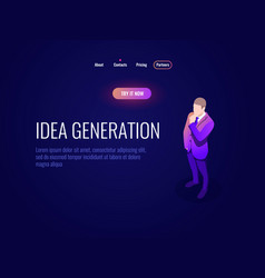 Man Brooding Isometric Icon Male Thinking