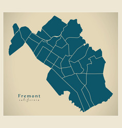 Modern City Map - Fremont California City