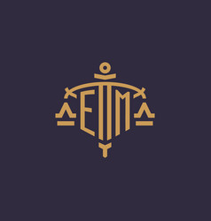 Monogram Em Logo For Legal Firm With Geometric