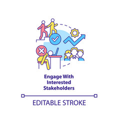 Engage With Interested Stakeholders Concept Icon