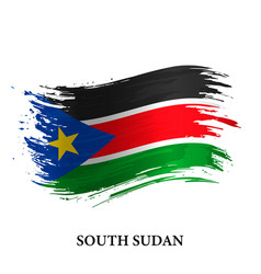 Grunge Flag Of South Sudan Brush Stroke