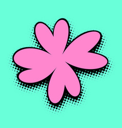 Pop Art Style Pink Flower