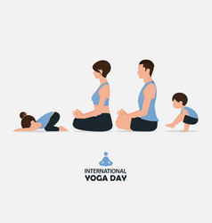 International Yoga Day Poster Family Concept