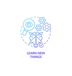 Learn New Things Blue Gradient Concept Icon