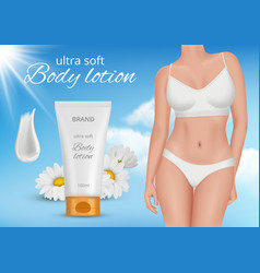 Skin Cream Ads Placard With Woman Body