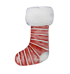 Watercolor Christmas And White Stocking