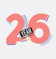 26th Years Anniversary Logo Birthday Celebration