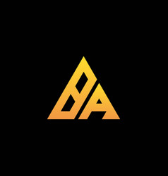 Ba Monogram Initial Logo With A Yellow Triangle