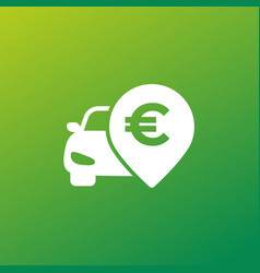 Car Dealership Icon With Euro