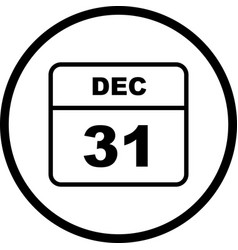 December 31st Date On A Single Day Calendar