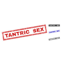 Grunge Tantric Sex Scratched Rectangle Stamps