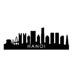 Hanoi Skyline Silhouette Black City Design