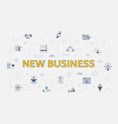 New Business Concept With Icon Set With Big Word