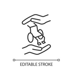 Support People With Disabilities Linear Icon