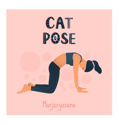 Flexible Sport Girl Do Cat Yoga Pose