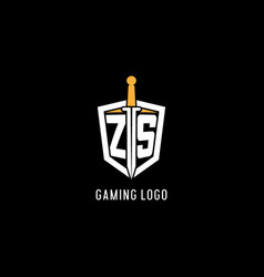 Letter Zs Logo With Shield And Sword Design