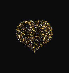 Gold Glitter Heart On Dark Background