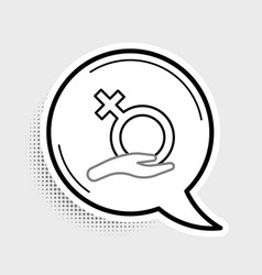 Line Female Gender Symbol Icon Isolated On Grey