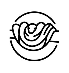 Snake Tree Animal Line Icon