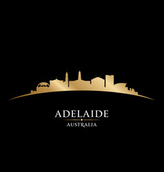 Adelaide Australia City Silhouette Black