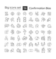 Confirmation Bias Linear Big Icons Set