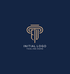 Eu Initial Pillar Logo Elegant And Luxury Law