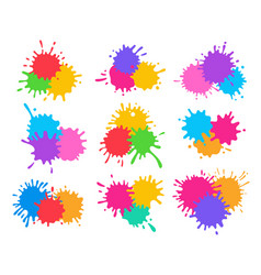 Splash Splatter Paint Shape Colorful Cartoon Set