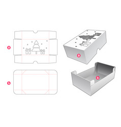 Tray And Cover With Christmas Tree Window Die Cut