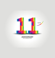 11 Year Anniversary Celebration Logo Colorful