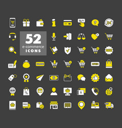 E-commerce Set Icons Shopping And Online Graph